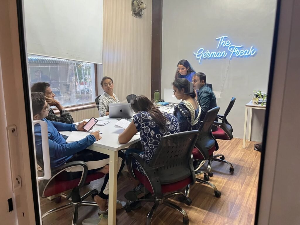 Students learning German at The Best German Language Institute in South Delhi during an interactive session at The German Freak.
